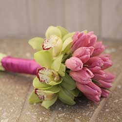 Tulip Cymbidium Mix Wedding Bouquets Las Vegas