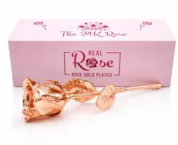 24K Rose Gold Plated Rose - 7"