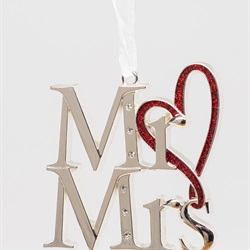 Mr. & Mrs. Ornament with Heart 