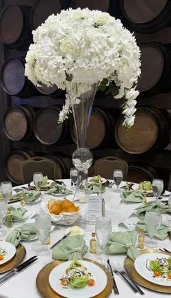  Reception Rentals - White Silk Centerpieces 