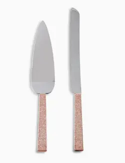 Rose Gold Diamond Glitter Cake Serving Set