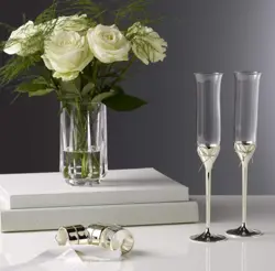 Perrier Jouet Champagne Brut Blanc De Blancs W/ 2 Flute Glasses - Copy