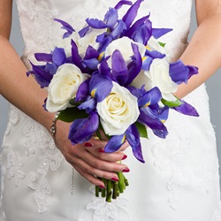 Nine Rose Iris Mix Bouquet