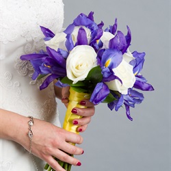 Nine Rose Iris Mix Bouquet