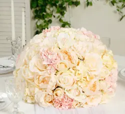  Reception Rentals - Cream Silk Centerpieces   