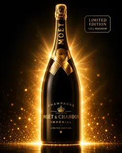Light Up Gold Moet and Chandon Champagne   1.5ML