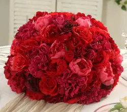  Reception Rentals - Red Silk Centerpieces  